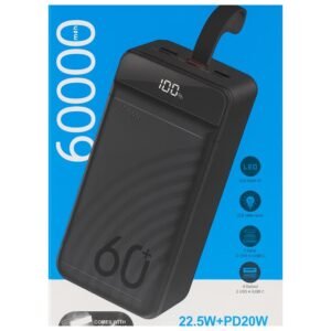 POWER BANK HOCO J123C 60 000MAH 22.5W FAST CHARGE