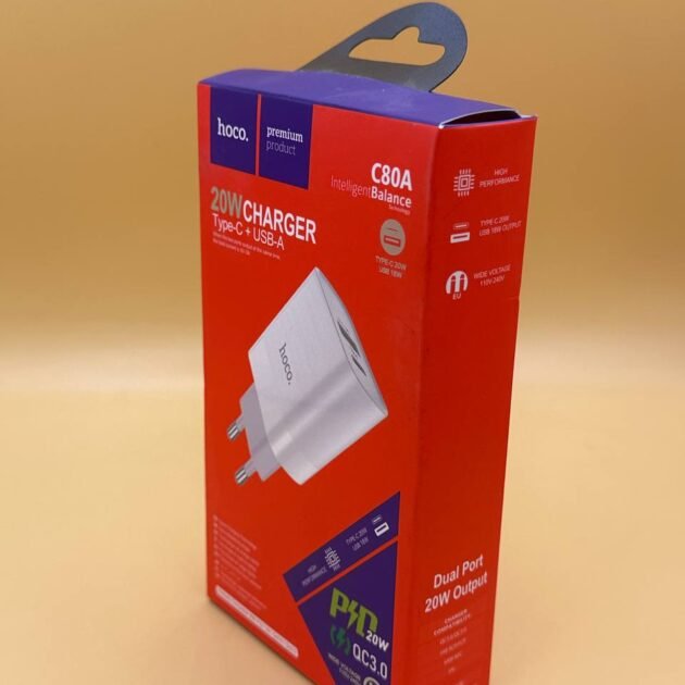 TETE CHARGEUR HOCO C80A TYPE C 20W USB 18W